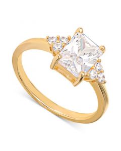 Cubic Zirconia Statement Ring in Gold-Plated Sterling Silver, Created for Macy's