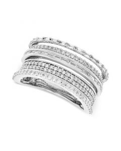 Diamond Multirow Statement Ring (1 ct. t.w.) in 10k White Gold