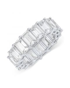 Cubic Zirconia Baguette Eternity Band in Sterling Silver