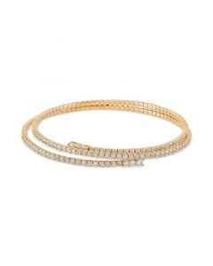 Cubic Zirconia Wrap Collar Necklace in 14k Gold-Plated Sterling Silver