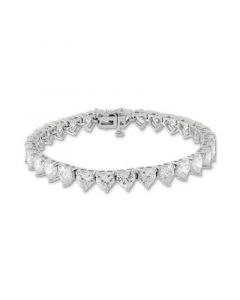 Cubic Zirconia Heart Tennis Bracelet in Sterling Silver