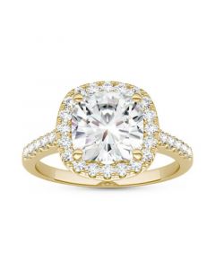 Moissanite Cushion Halo Ring (2-7/8 ct. tw. Diamond Equivalent) in 14k Gold