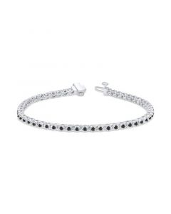 Black Diamond Tennis Bracelet (1 ct. t.w.) in Sterling silver