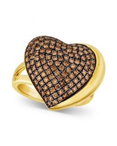 GODIVA x Le Vian® Chocolate Diamond Heart Ring (1-1/5 ct. t.w.) in 14k Gold