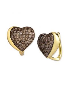 GODIVA x Le Vian® Chocolate Diamond Pavé Heart Statement Earrings (1-3/8 ct. t.w.) in 14k Gold