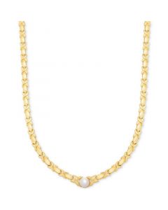 Cultured Freshwater Pearl (9mm) 18" Collar Necklace in 14k Gold-Plated Sterling Silver