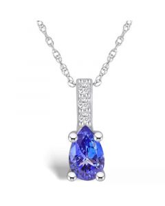 Tanzanite (7/8 Ct. t.w.) and Diamond Accent Pendant Necklace