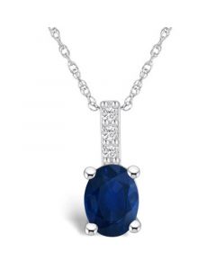 Sapphire (1-1/2 Ct. t.w.) and Diamond Accent Pendant Necklace