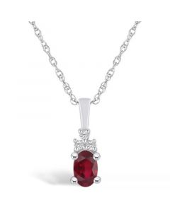 Ruby (5/8 Ct. t.w.) and Diamond Accent Pendant Necklace