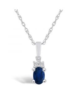 Sapphire (5/8 Ct. t.w.) and Diamond Accent Pendant Necklace