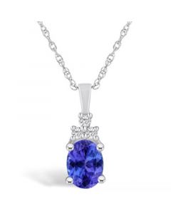 Tanzanite (1-1/4 Ct. t.w.) and Diamond (1/10 Ct. t.w.) Pendant Necklace