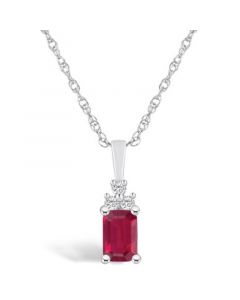 Ruby (3/4 Ct. t.w.) and Diamond Accent Pendant Necklace