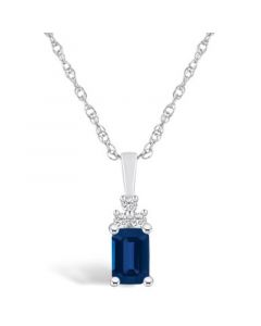 Sapphire (3/4 Ct. t.w.) and Diamond Accent Pendant Necklace