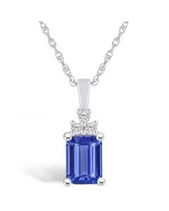 Tanzanite (1-5/8 Ct. t.w.) and Diamond (1/10 Ct. t.w.) Pendant Necklace