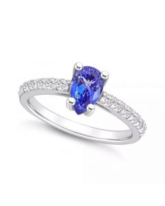 Tanzanite (7/8 Ct. t.w.) and Diamond (1/3 Ct. t.w.) Ring