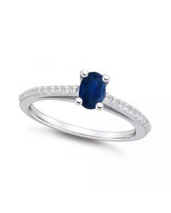 Sapphire (5/8 Ct. t.w.) and Diamond (1/6 Ct. t.w.) Ring