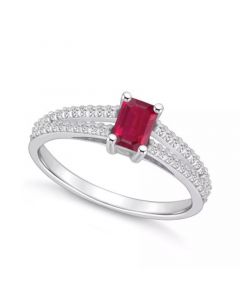 Ruby (3/4 Ct. t.w.) and Diamond (1/5 Ct. t.w.) Ring