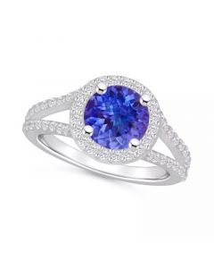 Tanzanite (2 Ct. t.w.) and Diamond (1/2 Ct. t.w.) Halo Ring