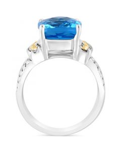 EFFY® Blue Topaz Ring (7-7/8 ct. t.w.) Statement Ring in Sterling Silver & 18k Gold-Plate