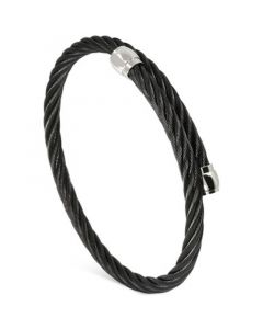 Cable Bypass Bracelet in Stainless Steel & Black PVD Stainless Steel