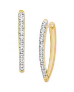 Diamond Pointed Hoop Earrings (1/2 ct. t.w.) in Sterling Silver & 14k Gold-Plate