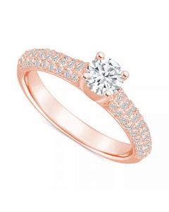 Diamond Pavé Engagement Ring (1 ct. t.w.) in 14k White, Yellow or Rose Gold