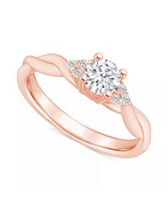 Diamond Twist Engagement Ring (1/2 ct. t.w.) in 14k White, Yellow or Rose Gold