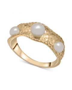 Cultured Freshwater Pearl (4-5mm) Nugget Ring in 14k Gold-Plated Sterling Silver