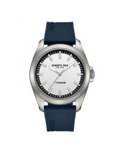 Men's Titanium Blue Silicone Strap Watch 42mm