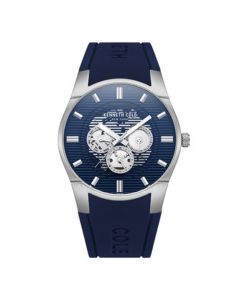 Men's Multi-Function Blue Silicone Strap Watch 42mm