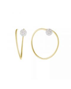 Crystal (0.46 ct.t.w) Pull Through Hoop Earrings