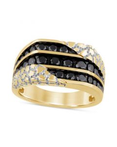 Men's Black Diamond Nugget Ring (1-1/2 ct. t.w.) in 10k Gold