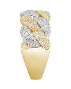 Diamond Pavé Chain Link Statement Ring (3/4 ct. t.w.) in 10k Two-Tone Gold