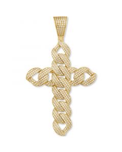 Diamond Pavé Chain Cross Pendant (1-1/2 ct. t.w.) in 10k Gold