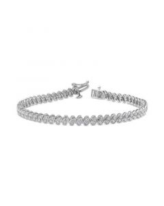 Diamond Two Stone Link Tennis Bracelet (1-1/2 ct. t.w.) in 14k White Gold