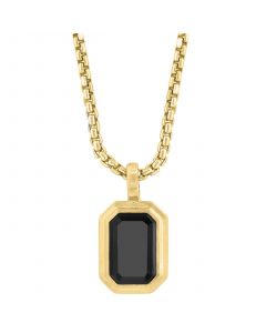 EFFY® Men's Onyx 22" Pendant Necklace (1-1/2 ct. t.w.) in 14k Gold-Plated Sterling Silver