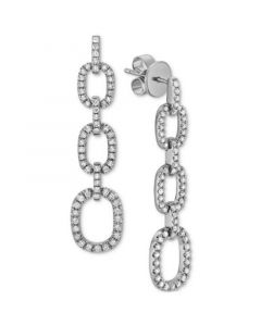 Diamond Pavé Chain Link Drop Earrings (5/8 ct. t.w.) in 14k White or Yellow Gold