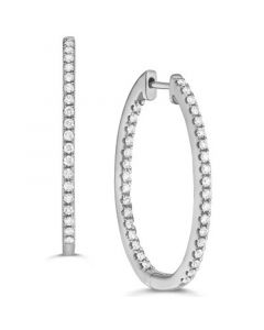 Diamond In & Out Medium Hoop Earrings (5/8 ct. t.w.)