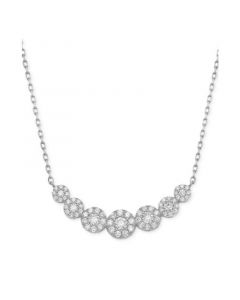 Diamond Multi Halo Collar Necklace (3/4 ct. t.w.) , 16" + 2" extender