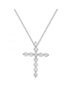 Diamond Cross Pendant Necklace (1 ct. t.w.), 16" + 2" extender