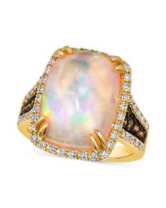 Neopolitan Opal (5-1/2 ct. t.w.) & Diamond (3/4 ct. t.w.) Statement Ring in 14k Gold