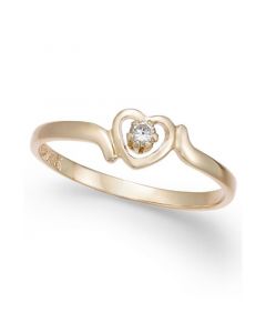 Children's Diamond Accent Heart Ring in 14k Gold