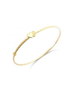 Children's Double Heart Twist Bracelet in 14k Gold