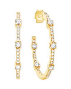 Diamond Medium Hoop Earrings (1 ct. t.w.) in 14k Gold