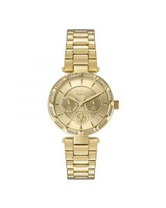 Sertie Women's Multifunction Quartz Movement and Ion Plating Yellow Gold-Tone Bracelet Watch 36mm