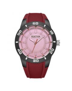 Men's Sporty Three Hand Red Silicon Strap Watch, 49mm