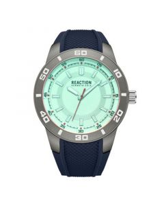 Men's Sporty Three Hand Blue Silicon Strap Watch, 49mm