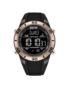 Men's Digital Black Silicon Strap Watch, 49mm