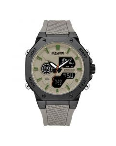 Men's Ana-digi Gray Silicon Strap Watch, 46mm