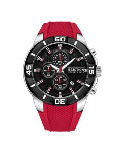 Men's Dress Sport Red Silicon Strap Watch, 48mm